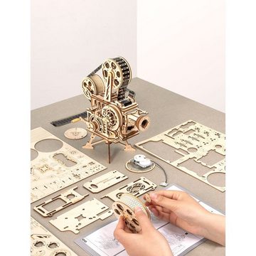 Robotime Modellbausatz ROKR Filmprojektor LK601 3D-Holzpuzzle 183 Teile