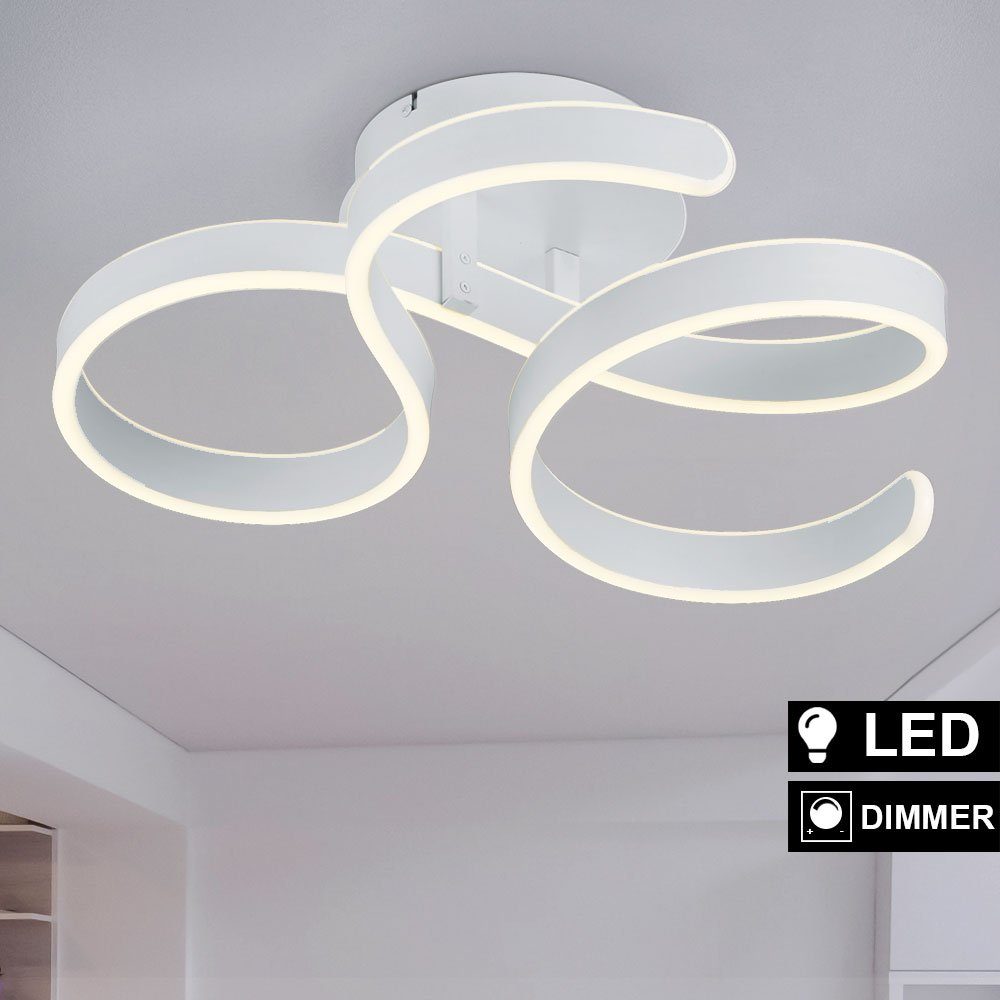 Design Ess Switch Beleuchtung LED TRIO Leuchten fest Warmweiß, Decken LED LED-Leuchtmittel verbaut, Deckenleuchte, Zimmer Wohn Lampe