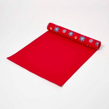 Homescapes Tischläufer Tischläufer rote Schneeflocken 100% Baumwolle