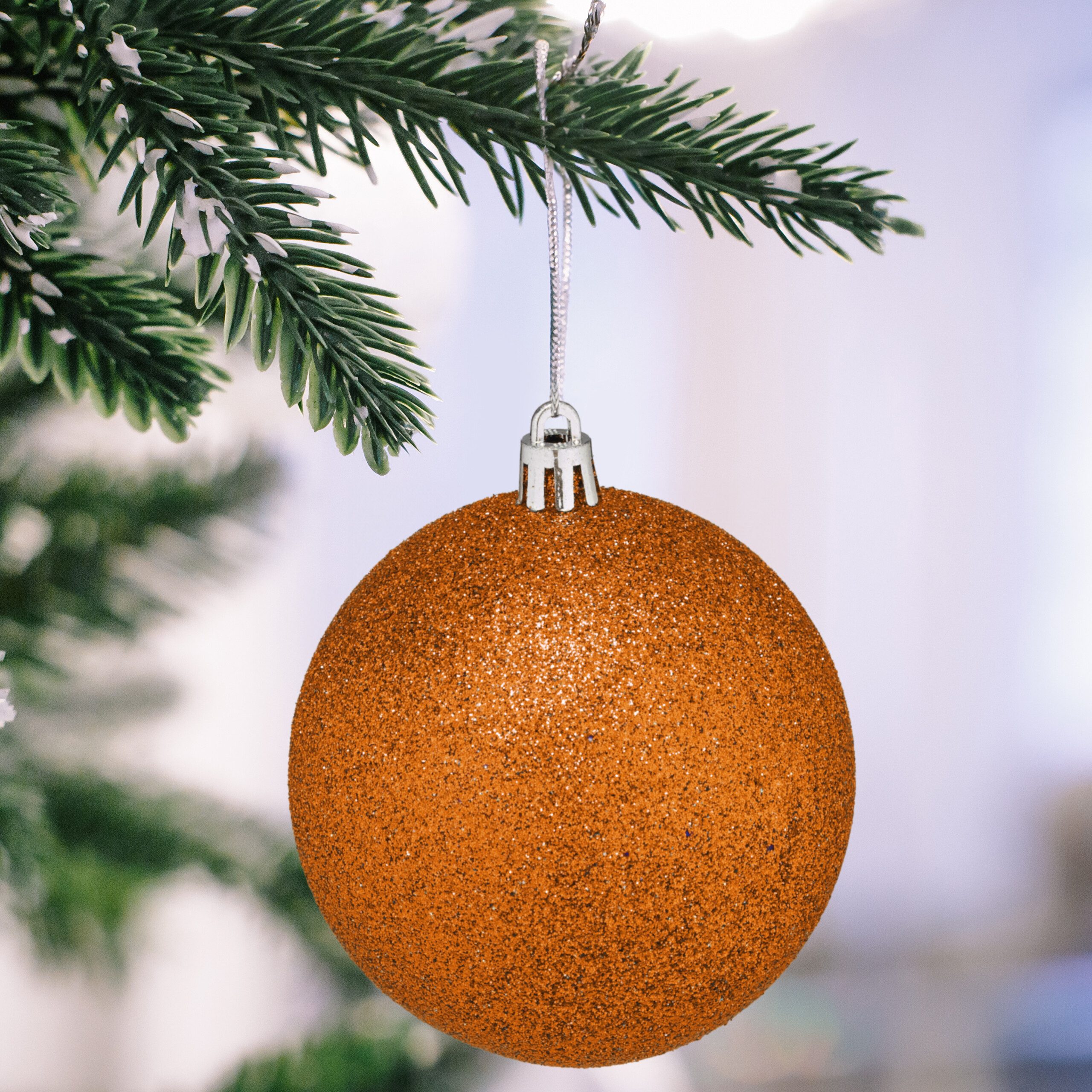 relaxdays Weihnachtsbaumkugel Weihnachtskugeln im 110er Set, orange