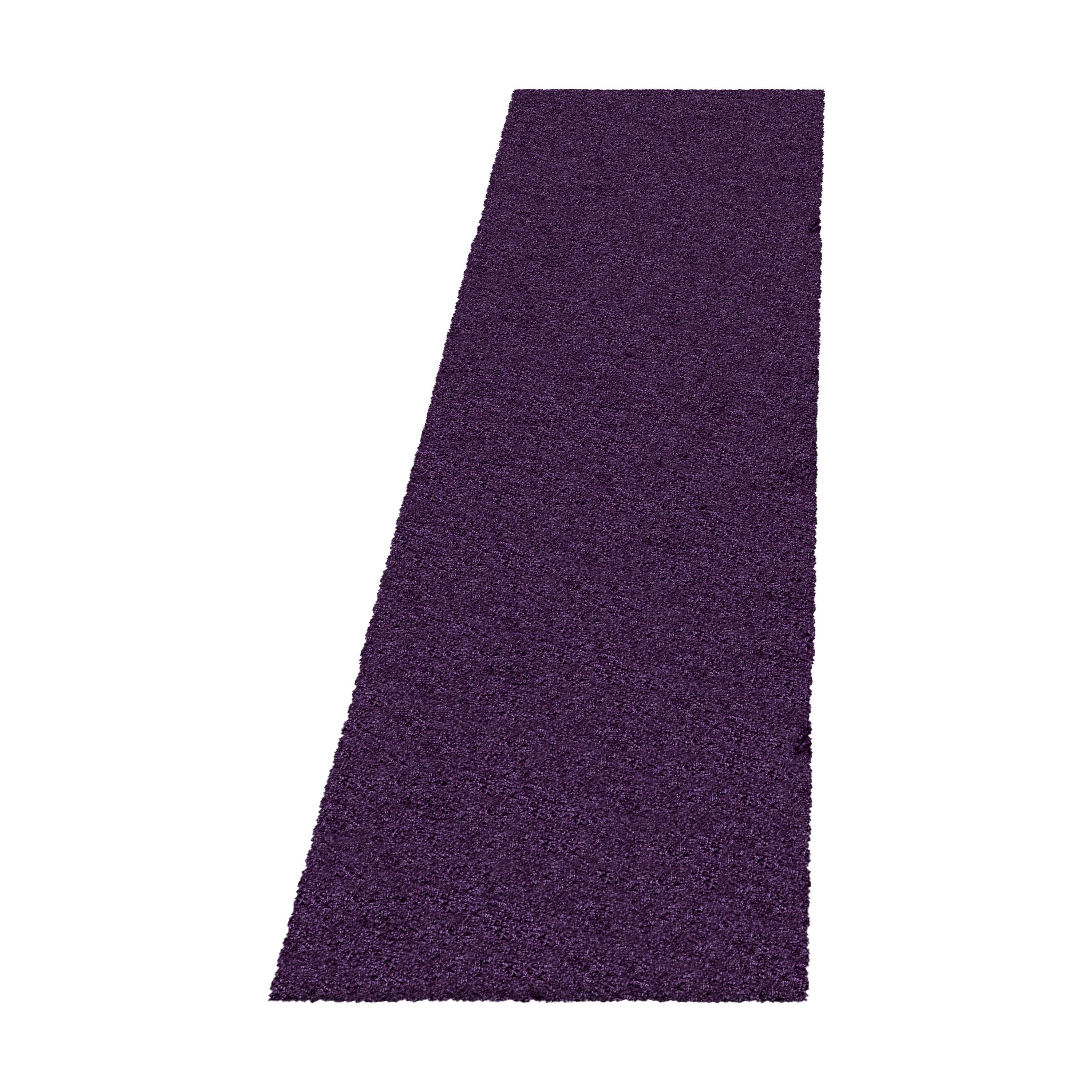 Carpettex Hochflor-Bettumrandung Unicolor - Einfarbig, Höhe 50 mm, (Bett-Set, 3-tlg., Bettvorlage), Schlafzimmer Teppich Bettumrandung Läufer Set 3 teilig