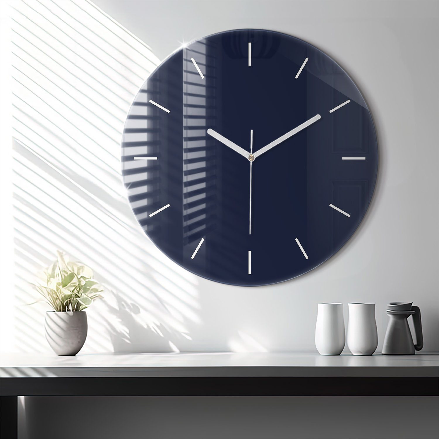 Tulup Wanduhr Glasrunde Uhr Moderne Glaswanduhr günstig online kaufen