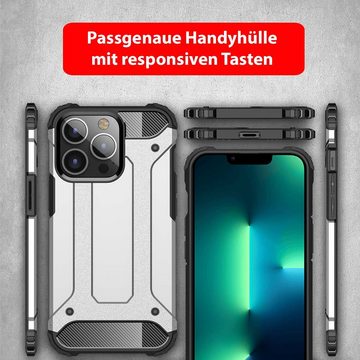 FITSU Handyhülle Outdoor Hülle für iPhone 13 Pro Schwarz, Robuste Handyhülle Outdoor Case stabile Schutzhülle mit Eckenschutz