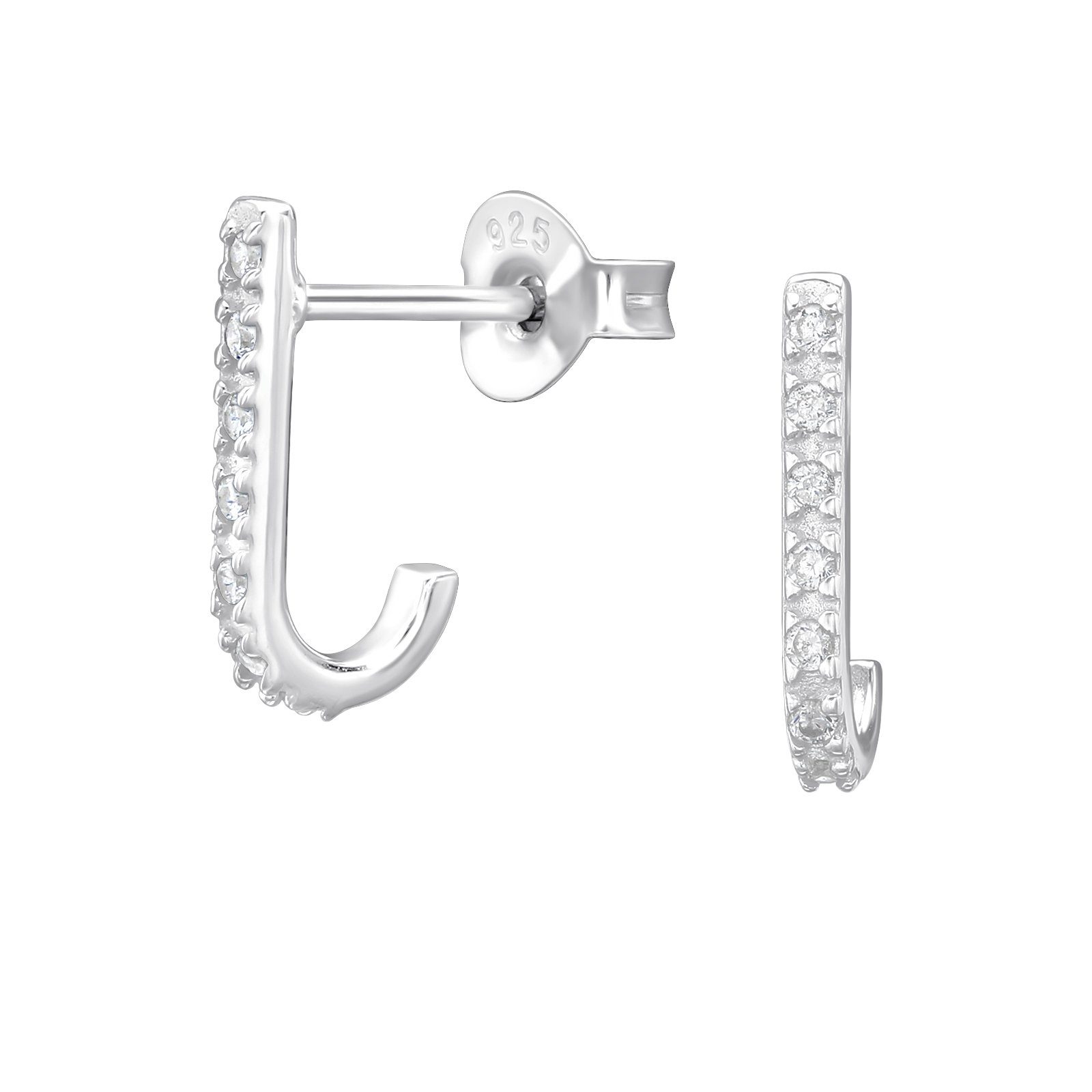 ALEXANDER YORK Paar Ohrstecker Oval ZIRKONIA weiß, 2-tlg., 925 Sterling Silber