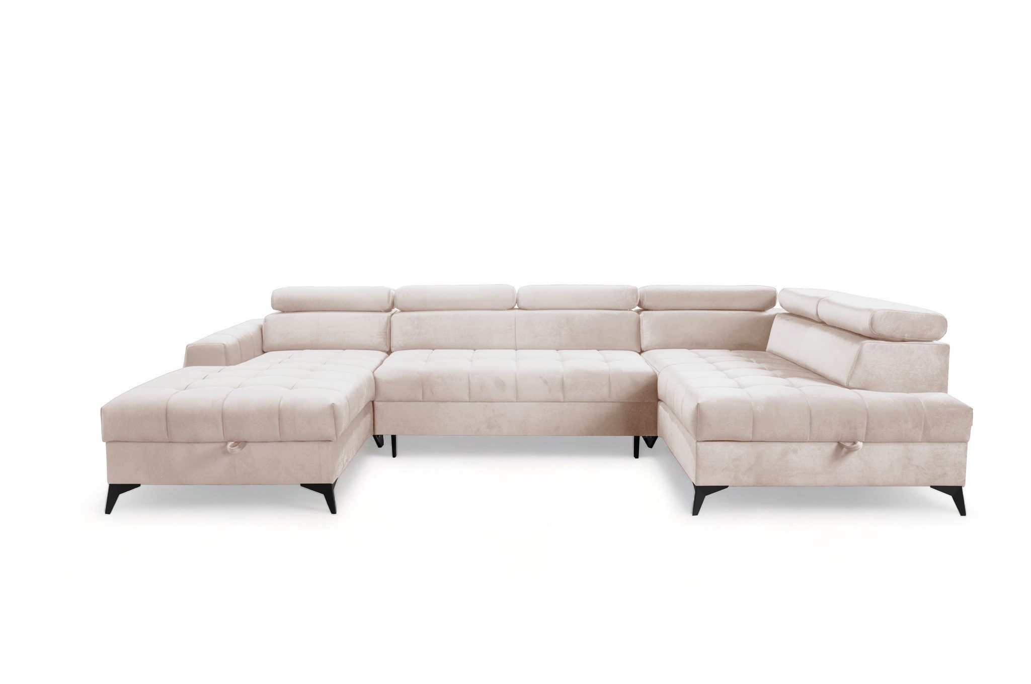 Fun Möbel Wohnlandschaft Schlafsofa AGNESA Stoff Salvador Ottomane Rechts oder Links, Rundumbezug, inkl. 2 Bettkästen