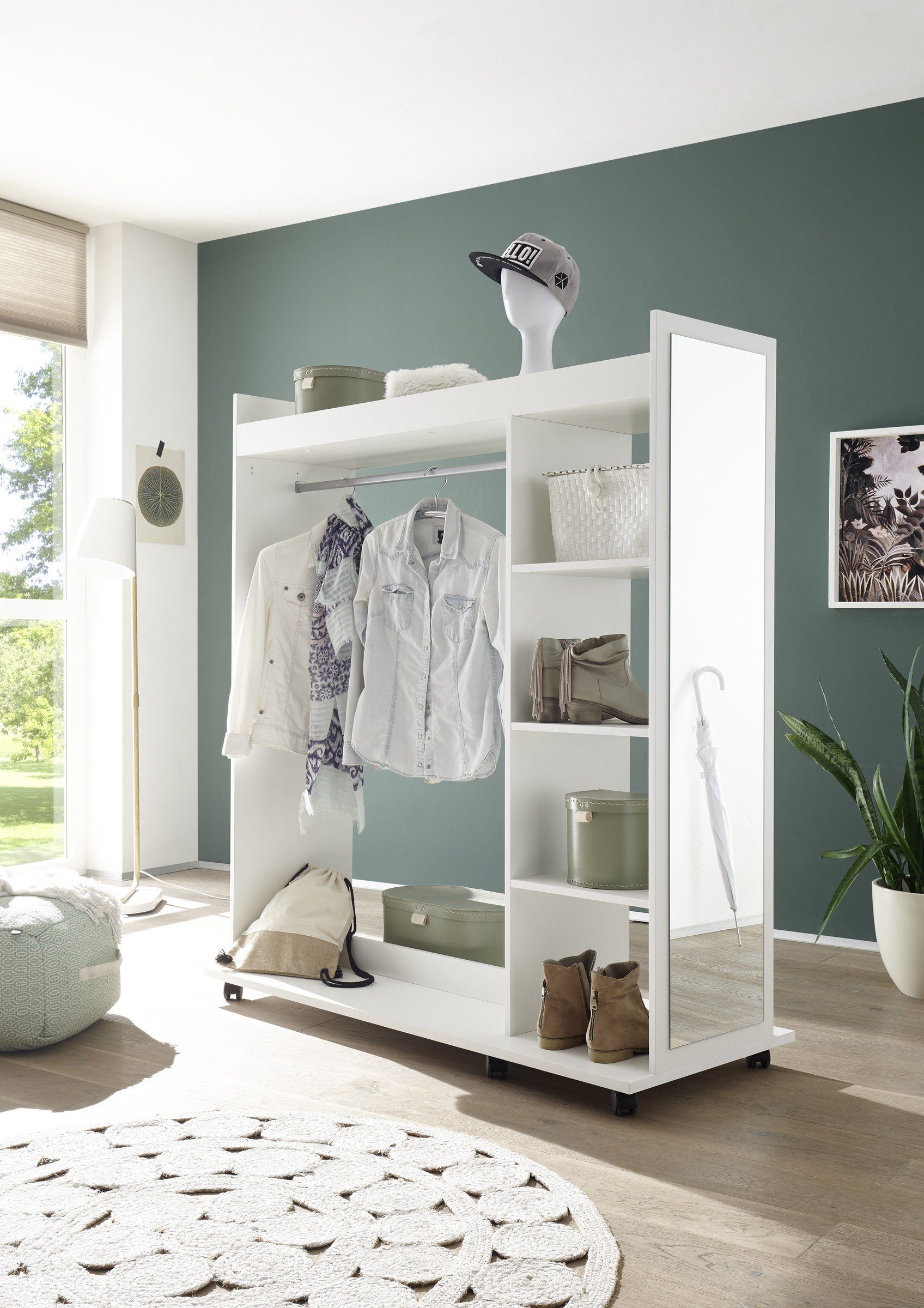 PREISBRECHER Kompaktgarderobe Vinnie in Weiß matt. Abmessungen (BxHxT) 138x günstig online kaufen