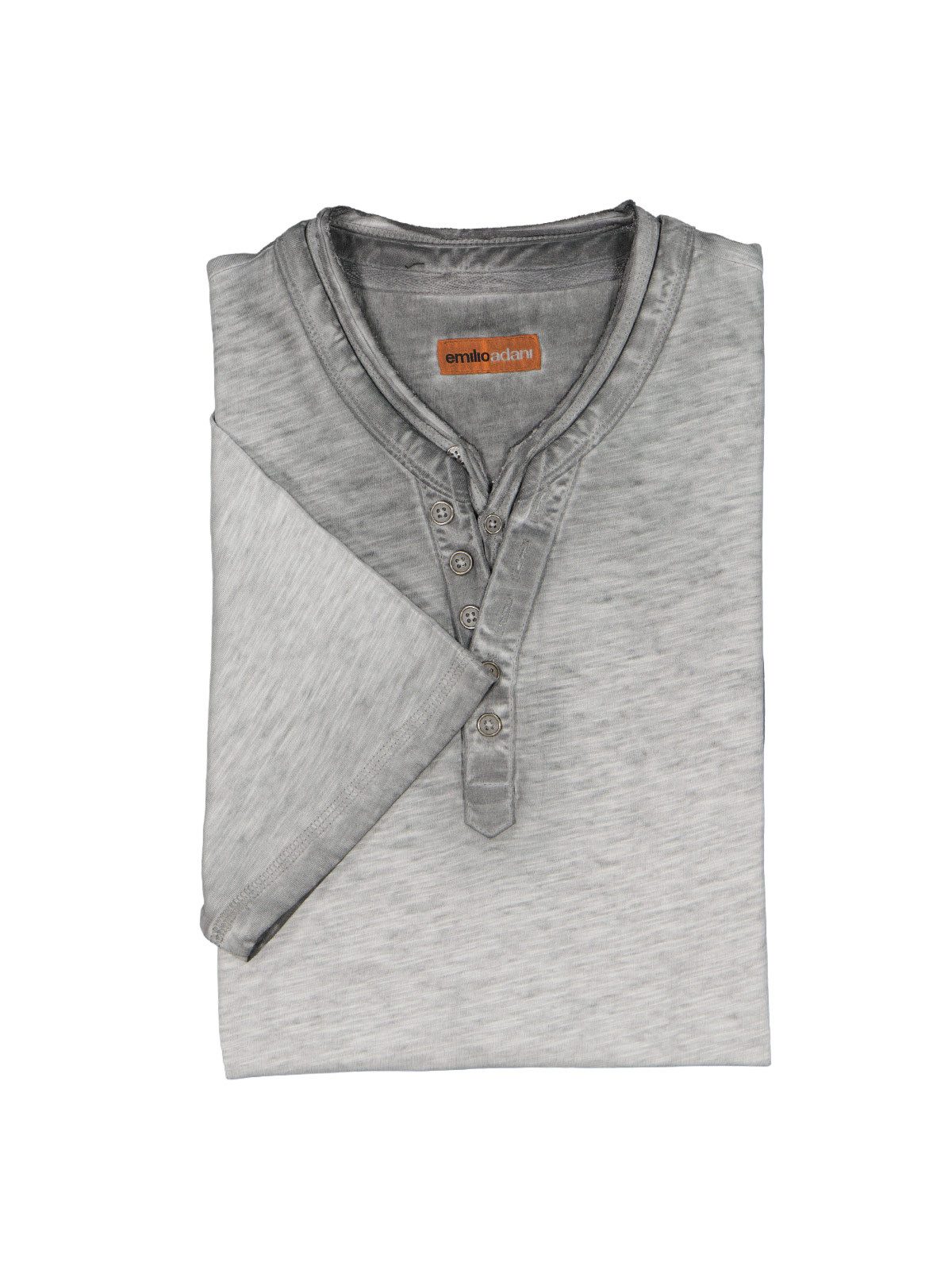emilio adani T-Shirt Herren Henley T-Shirt, Grau