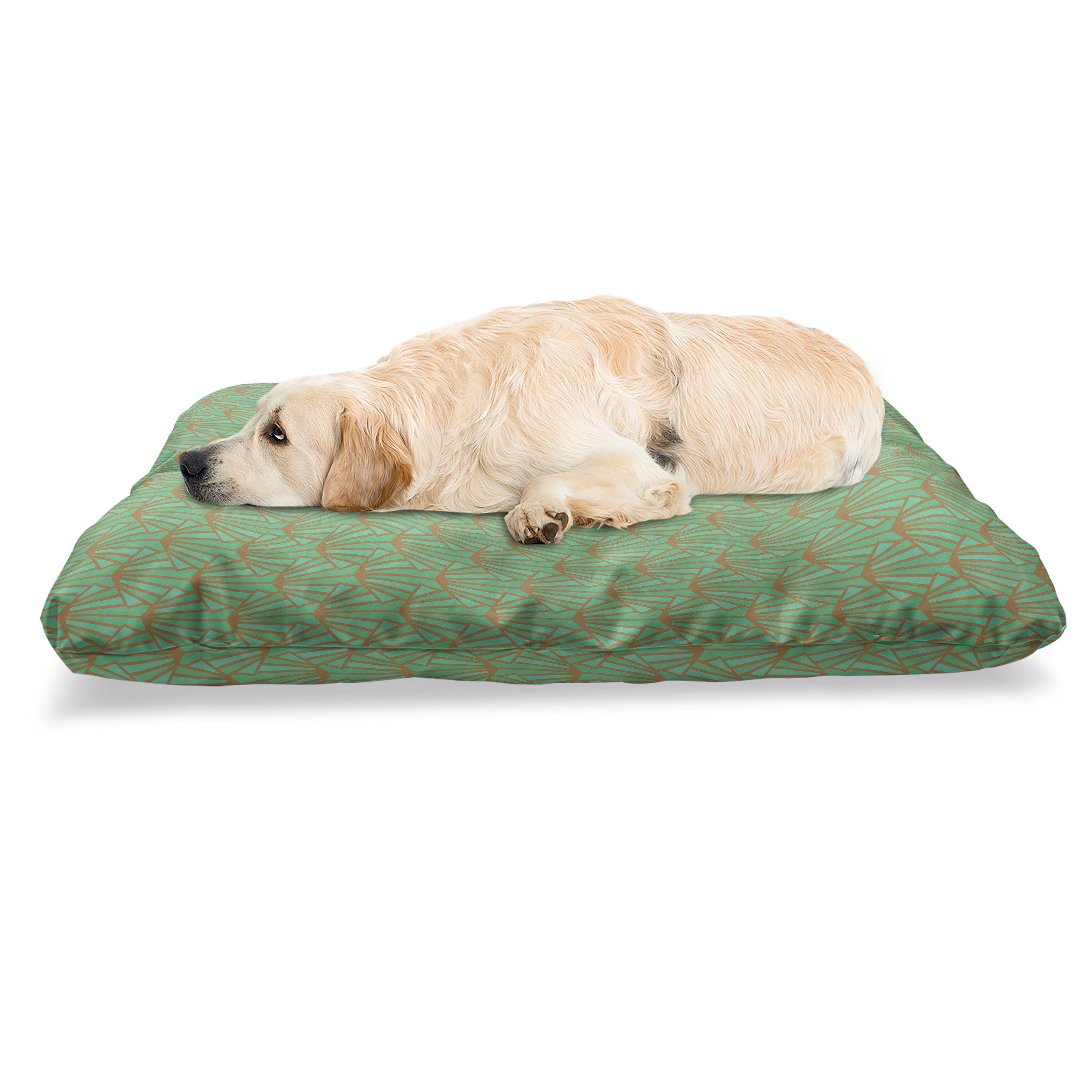 Abakuhaus Hundematratze beissfestes Kissen für Hunde und Katzen mit abnehmbaren Bezug, Oriental Grün Art Deco Muster