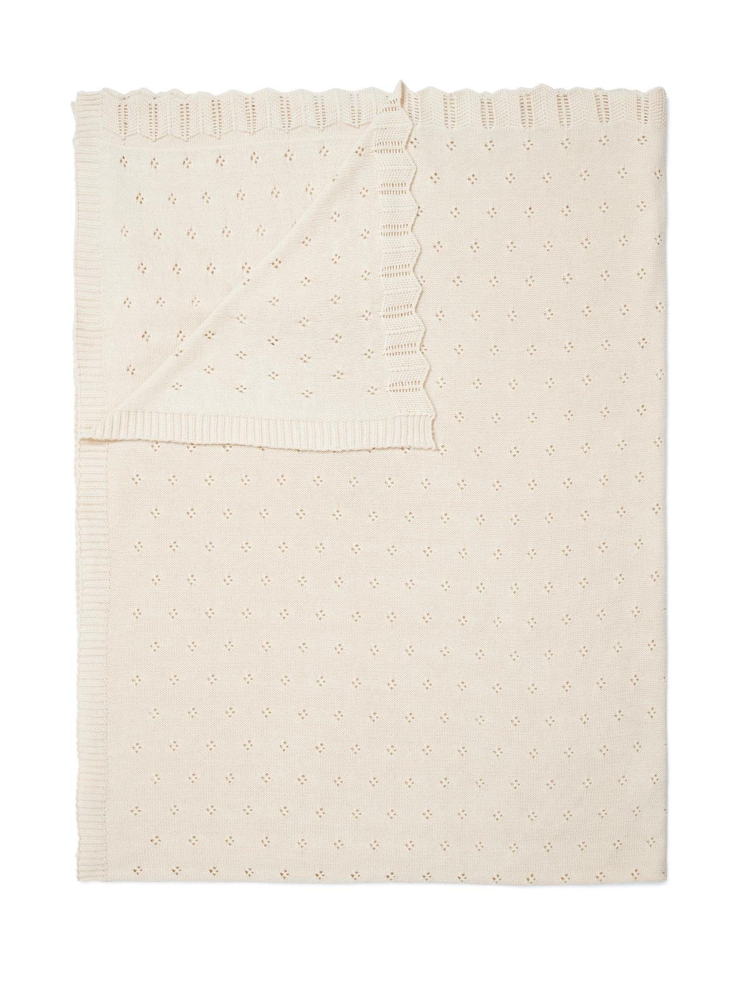Plaid Knitted Ajour, Essenza, aus Bio-Baumwolle