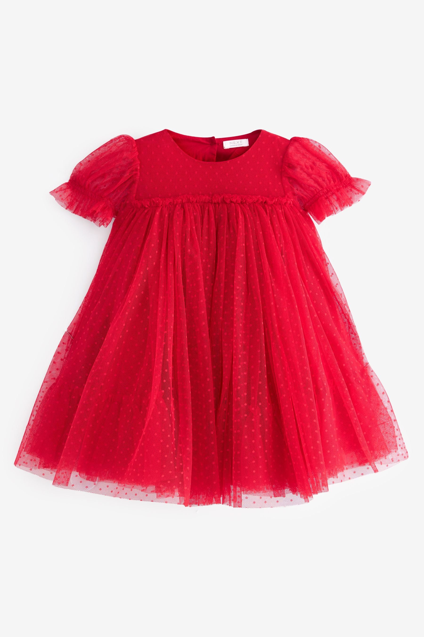 Next Partykleid Kleid mit Mesh-Detail (1-tlg) Red