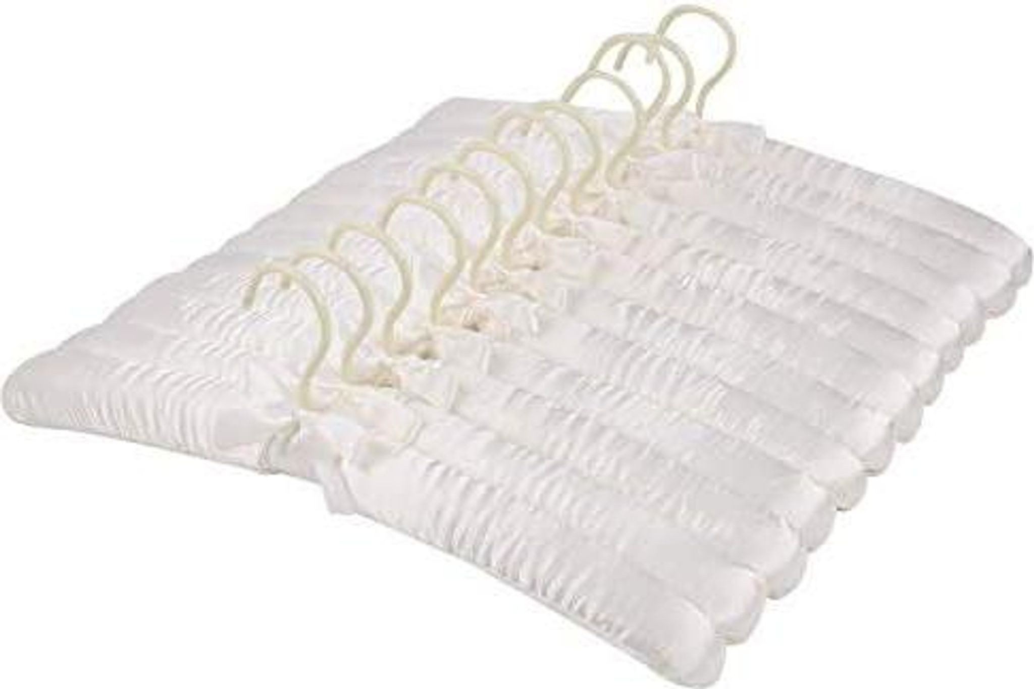 FELIXLEO Kleiderbügel 12 Stück Satin Kleiderbügel gepolstert Schaumstoff Elfenbein