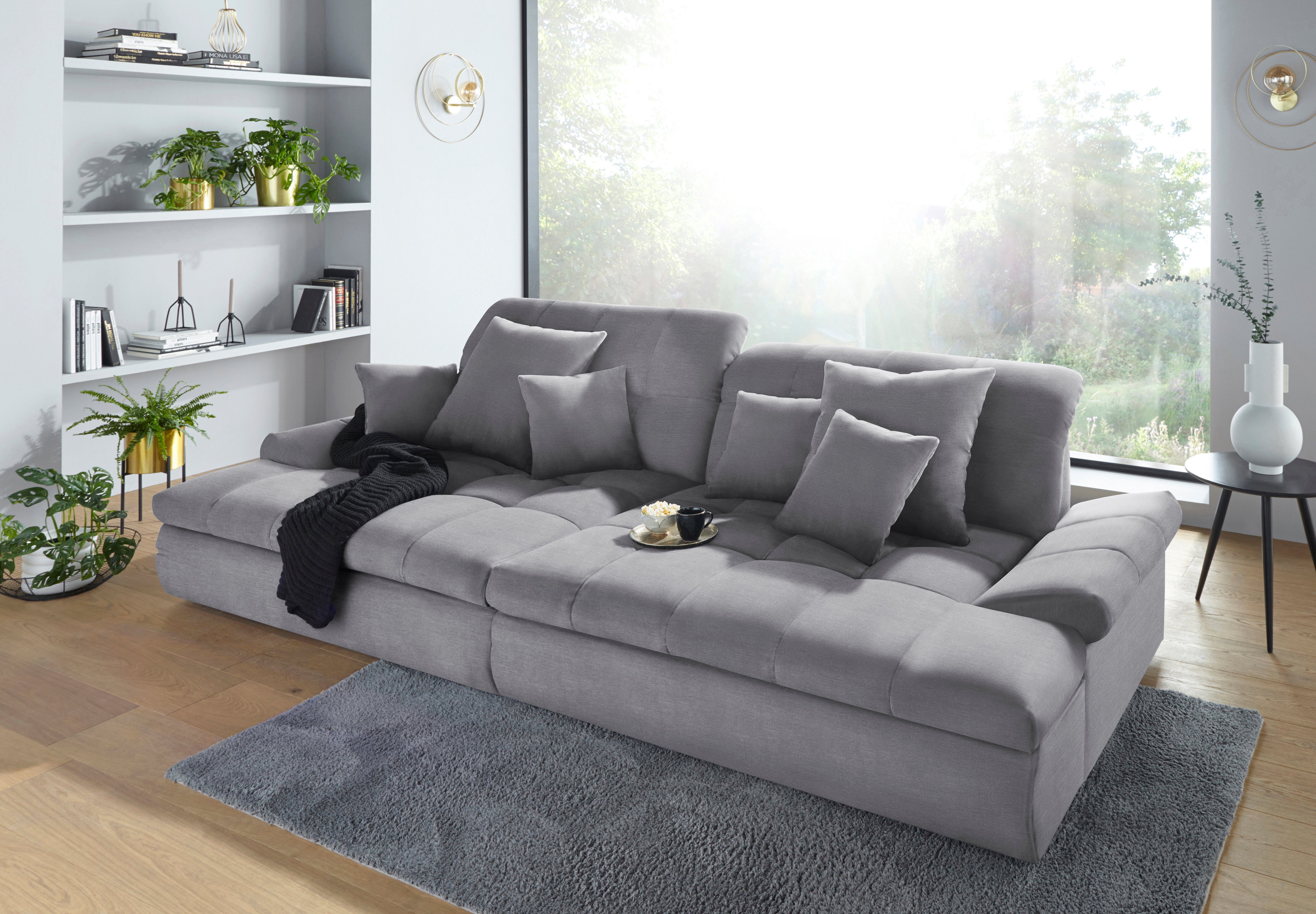 Mr. Couch Big-Sofa Biarritz, Wahlweise mit und RGB-LED- Kopfteilverstellung Beleuchtung