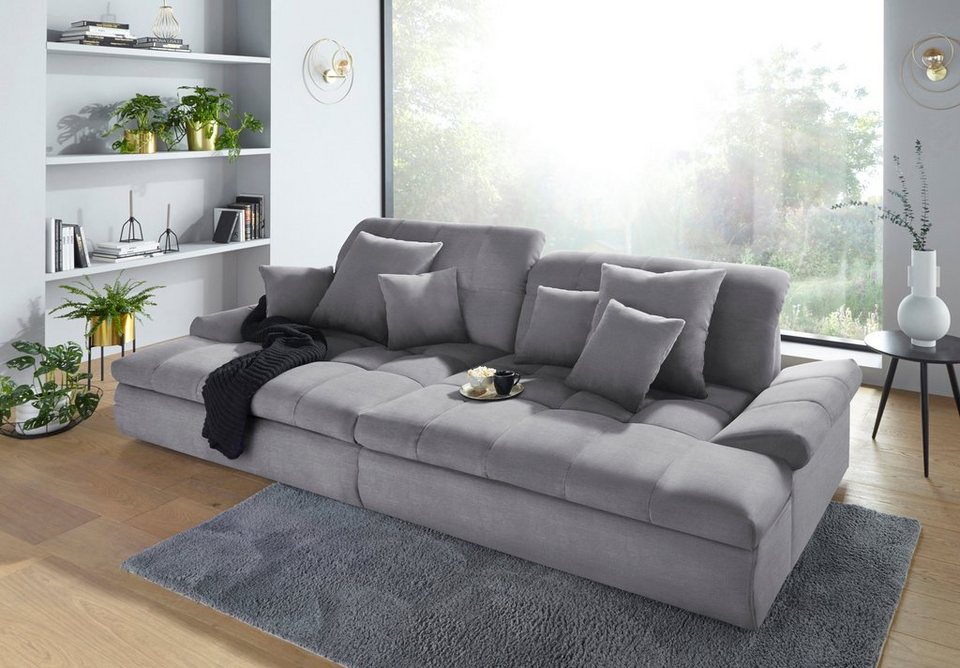 Mr. Couch Big-Sofa Biarritz, Wahlweise mit Kopfteilverstellung und RGB-LED- Beleuchtung