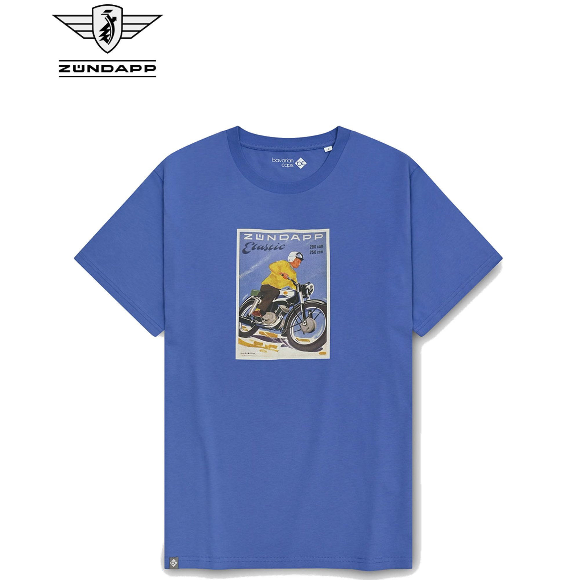 Bavarian Caps T-Shirt Bavarian Caps T-Shirt "Zündapp Elastic" - blau (T-Shirt)