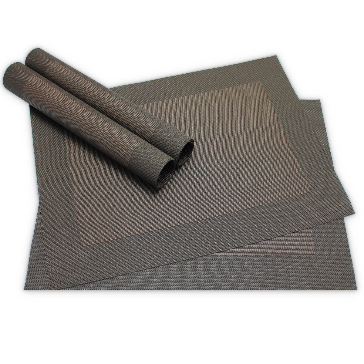 matches21 HOME & HOBBY Platzset Tischsets BORDA 4er Set Braun als Tischuntersetzer, (4-St), Abwaschbare Platzsets als Tischunterlagen für Ess-Tisch Tisch-Deko