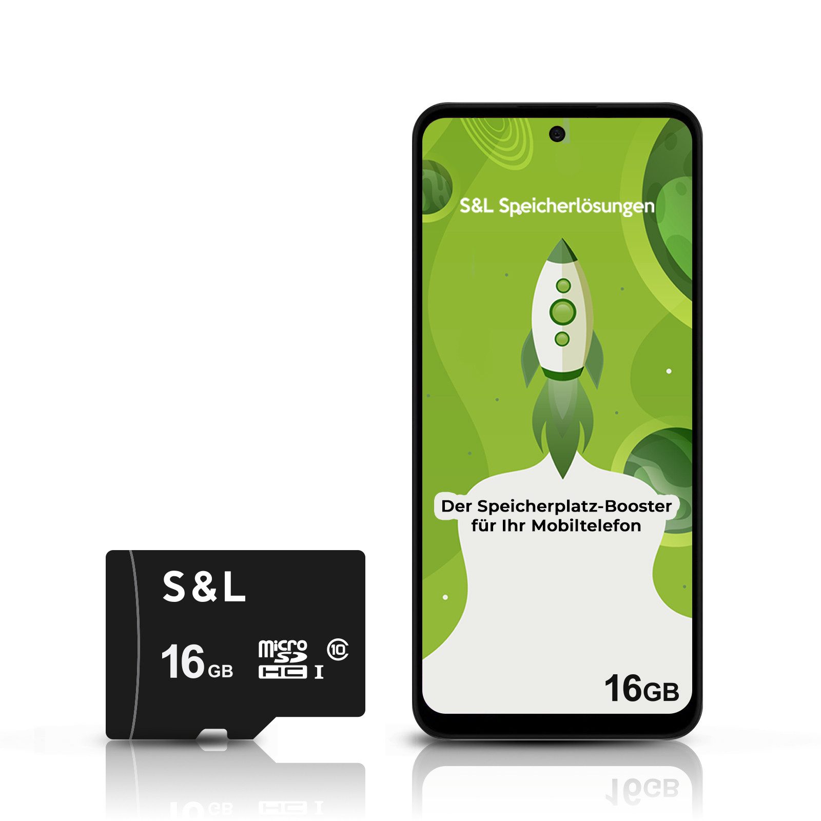 Tec-Expert microSD Karte S&L für Motorola Moto G13 Speicherkarte (16 GB, Class 10, microSDHC)
