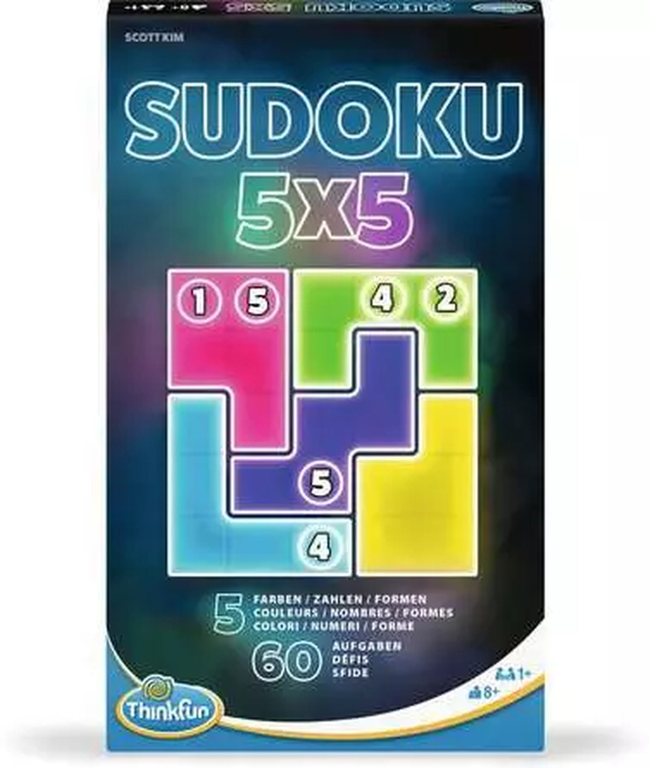 Ravensburger Spiel ThinkFun Sudoku 5x5: Magnetisches Reise-Knobelspiel für Unterwegs
