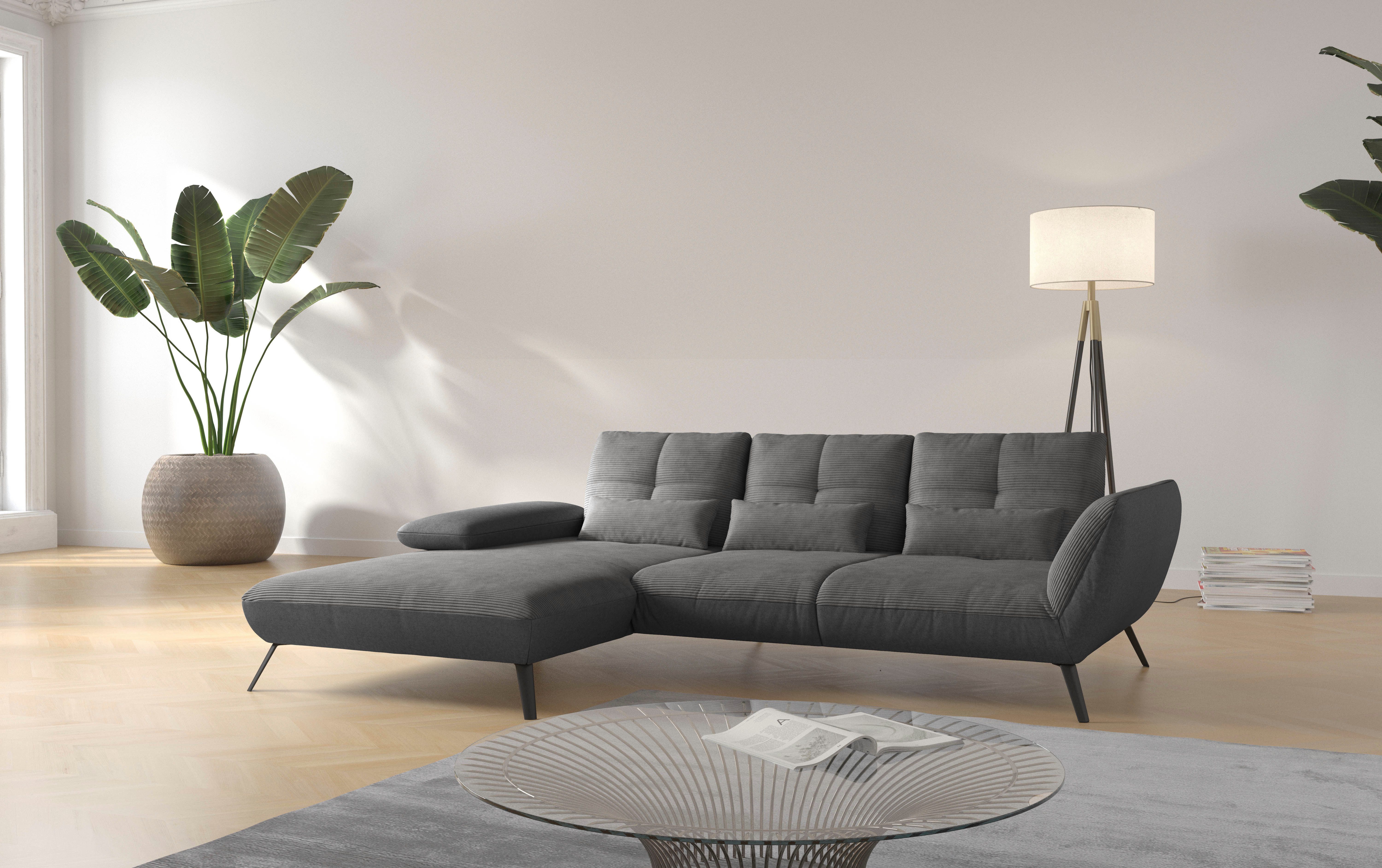 PLACES OF STYLE Ecksofa "Mikado L-Form" inkl. Sitztiefenverstellung und Arm günstig online kaufen