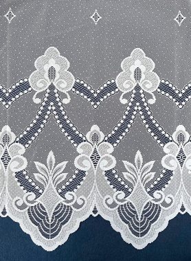 Gardine Weimar, Weckbrodt, Kräuselband (1 St), halbtransparent, Jacquard, Store, floraler Sockel / Bordüre, gebogt