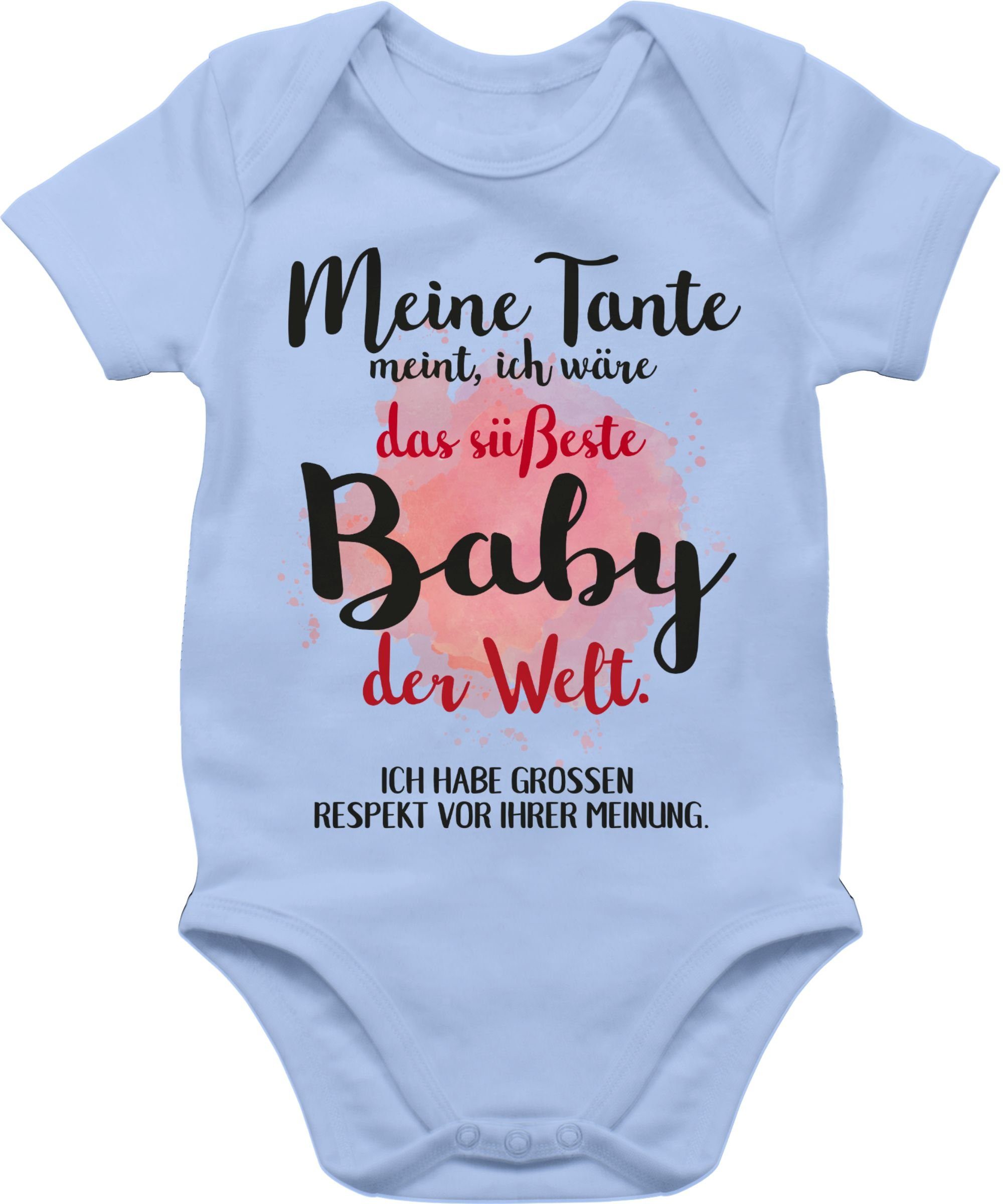Shirtracer Shirtbody Meine Tante meint, ich wäre das süßeste Baby der Welt. Strampler Baby Mädchen & Junge