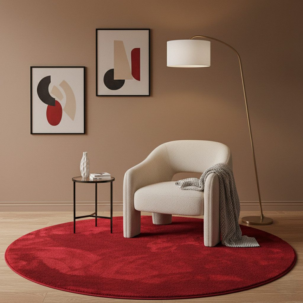 Pergamon Hochflor-Teppich Hochflor Langflor Teppich Super Soft Melia Rund, Rund, Höhe: 20 mm