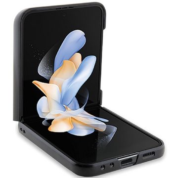 KARL LAGERFELD Handyhülle Case für Galaxy Z Flip 5 Kunstleder Logo schwarz 6,7 Zoll, Kantenschutz