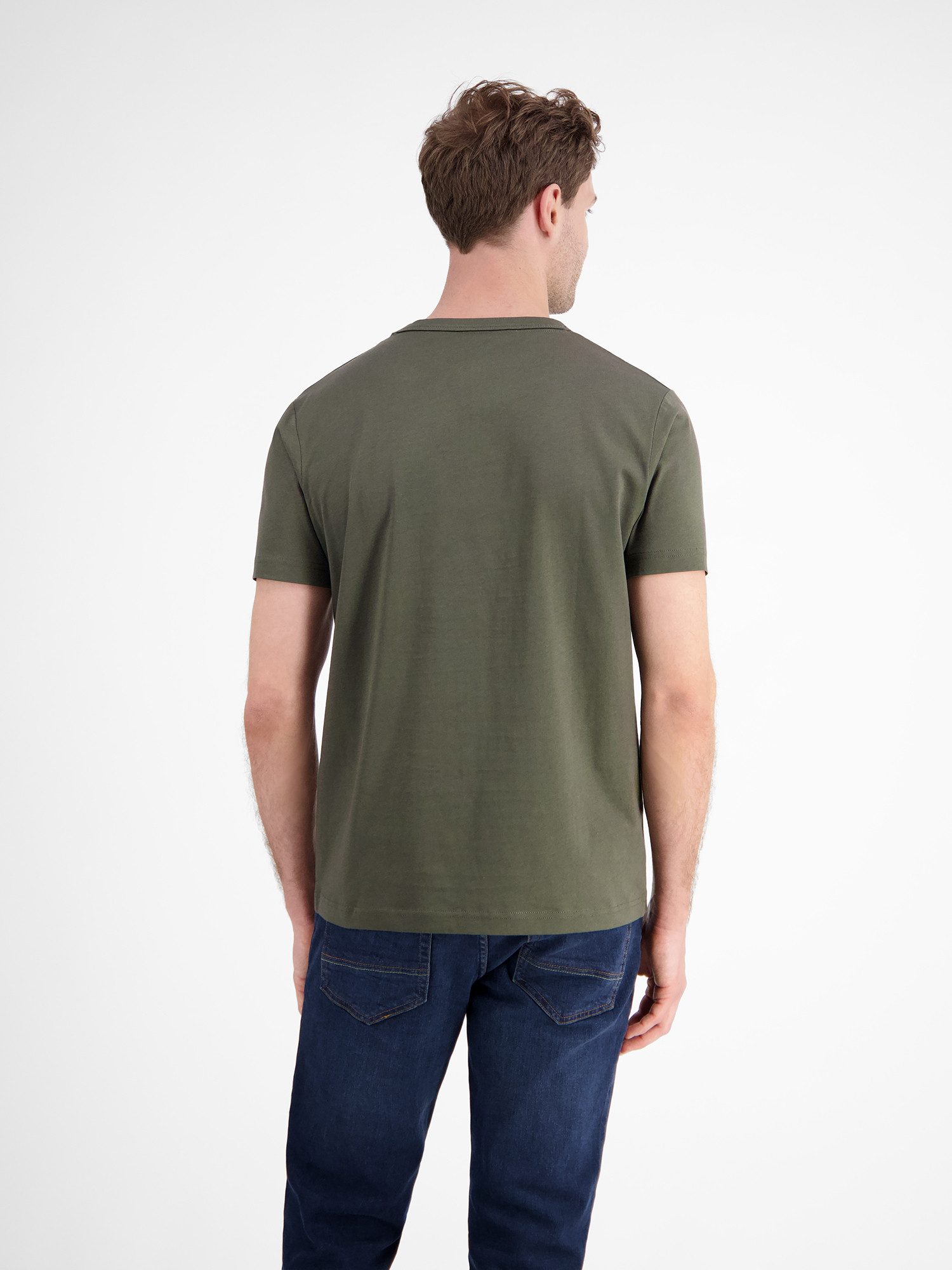 LERROS T-Shirt Unifarbenes T-Shirt mit Brustprint günstig online kaufen