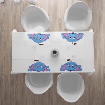 Platzset, Waschbare Stoff Esszimmer Küche Tischdekorations Digitaldruck, Abakuhaus, (4-teilig, 4 Teilig-St., Set aus 4x), Karikatur Baby-Elefant Kinder