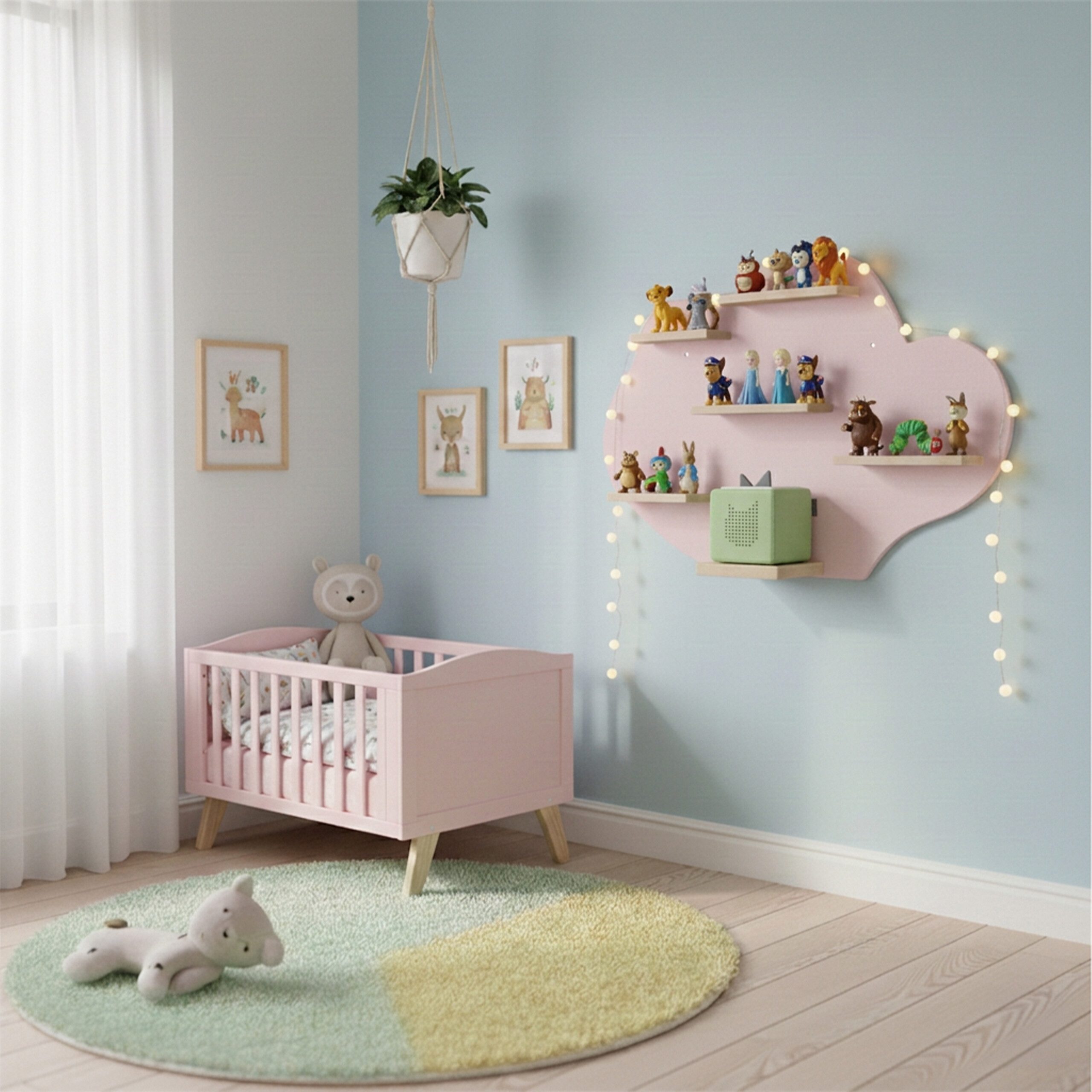 relaxdays Kinderregal Toniebox Regal Wolke, 1-tlg., rosa. – Bild 2 von 5