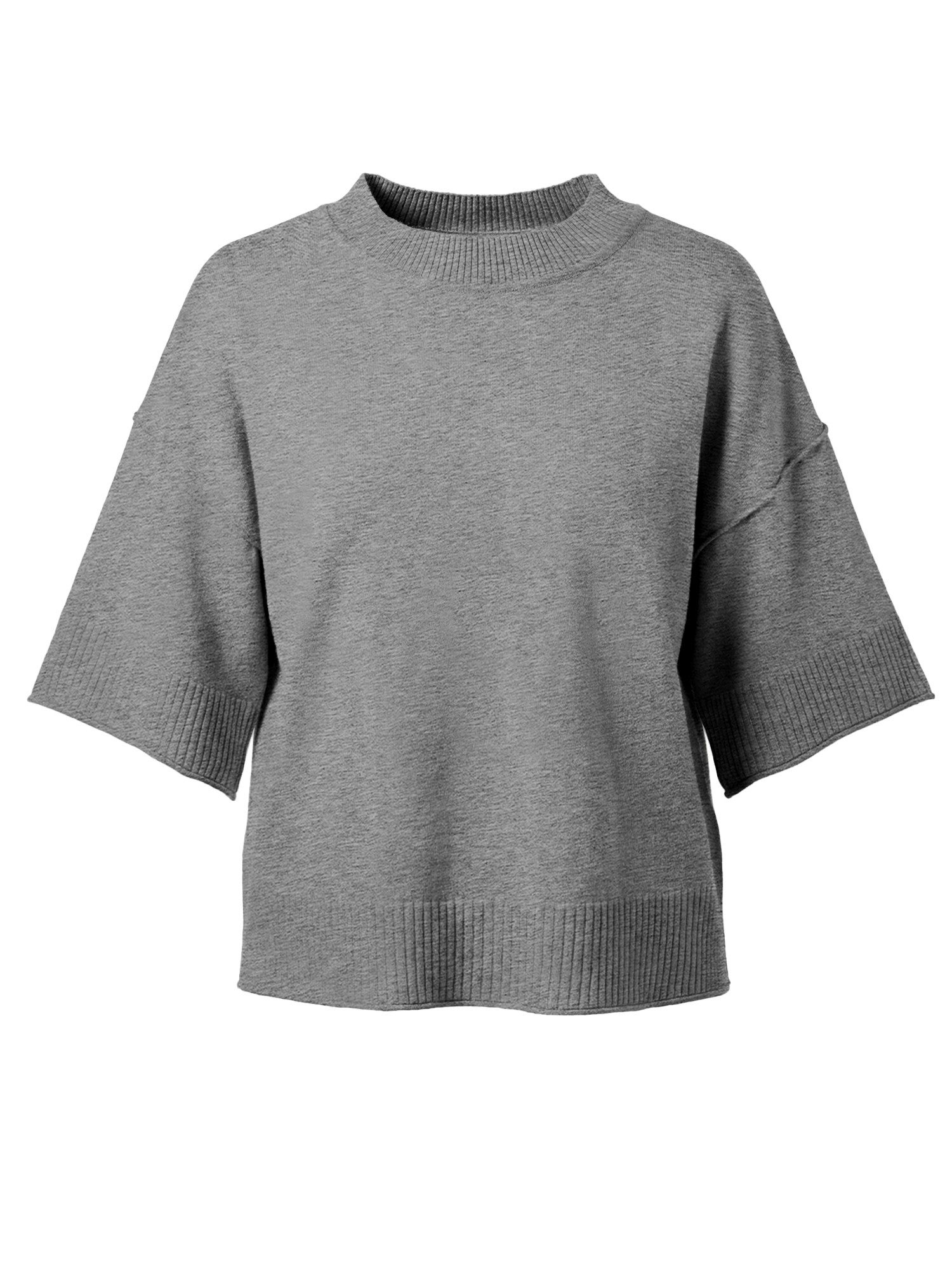 Strickpullover Damen Halbarm Sommer Oversized Cropped Casual Sweater