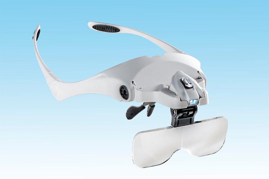 Kraft Werkzeuge Lupenbrille Kraft Werkzeuge Brillenlupe mit LED Lupe Brille Sehhilfe
