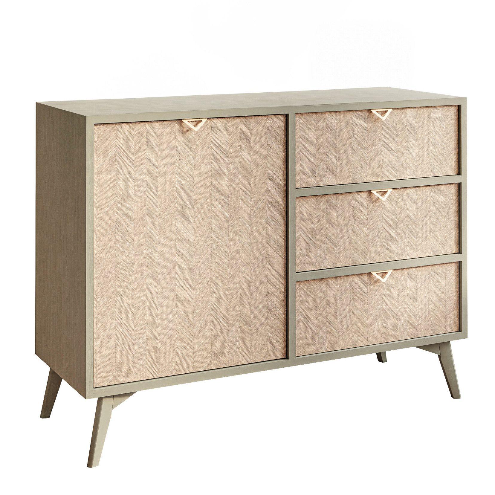 Lookway Kommode ALOE KSZD106 mit Drehtür und drei Schubladen, 106x38x80 cm
