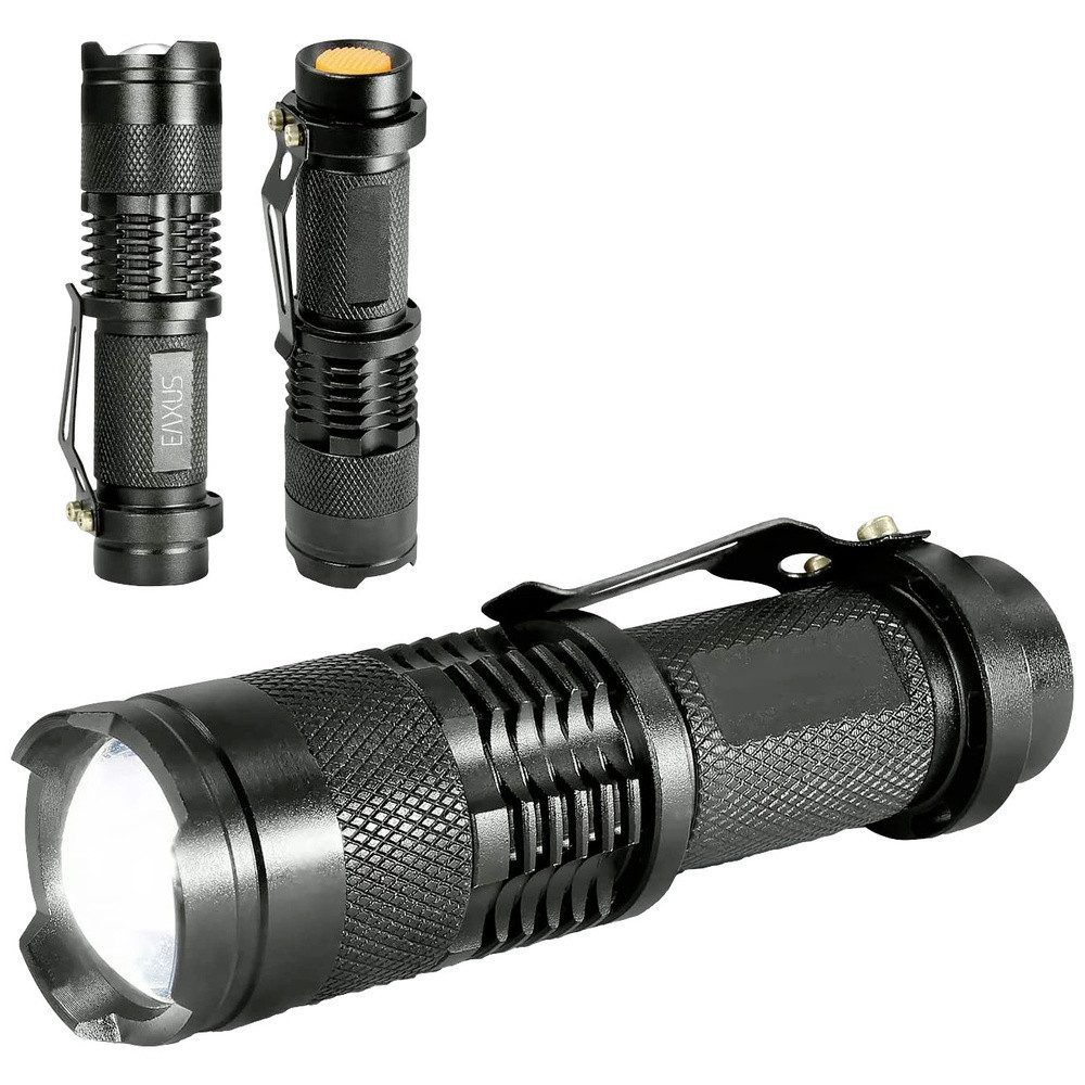 Taschenlampe Eaxus Glow-X LED Mini-Taschenlampe mit Gürtelclip batteriebetrieben 30