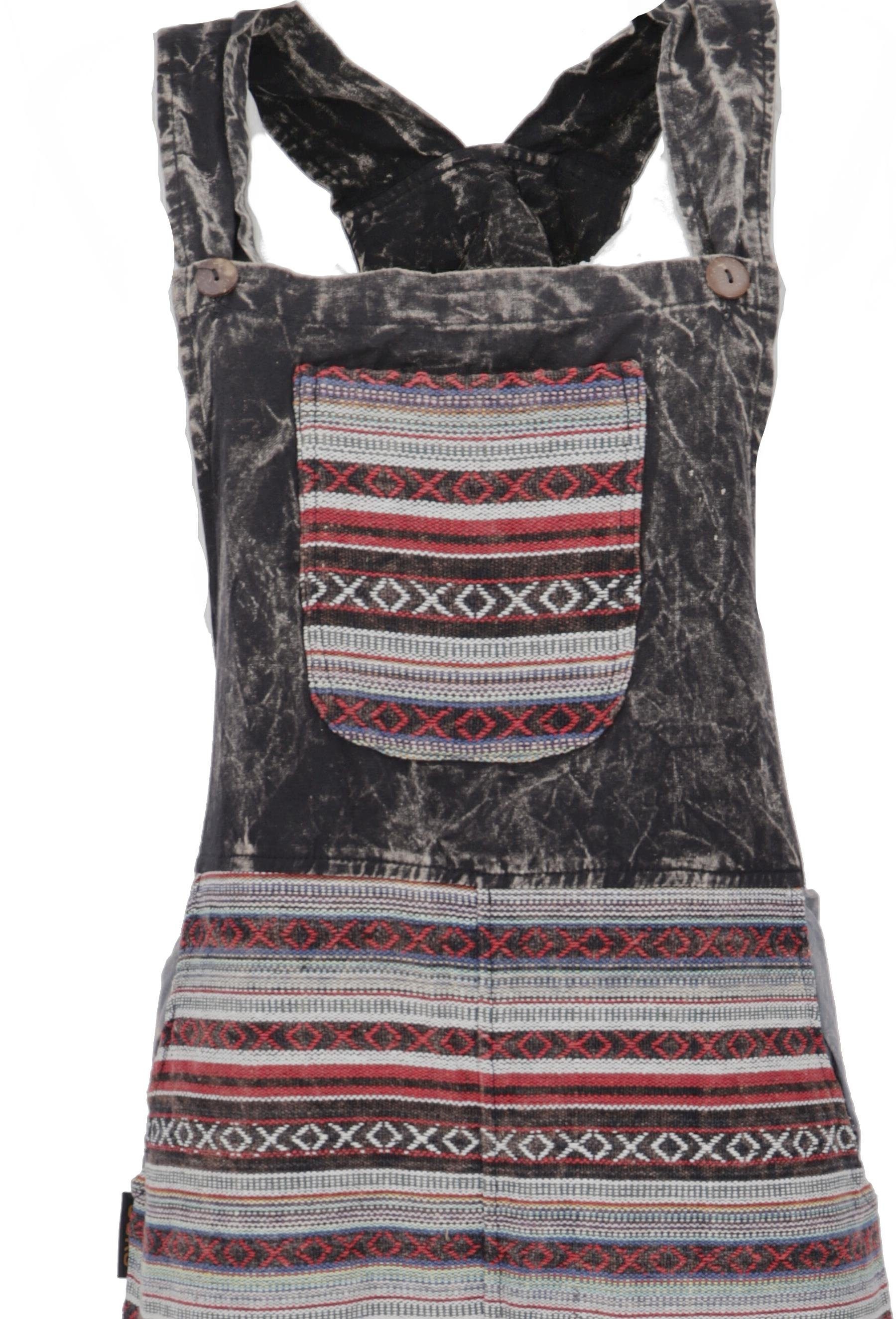 Guru-Shop Relaxhose Patchwork Latzhose, Japan Style, Boho Hose -.. alternative Bekleidung
