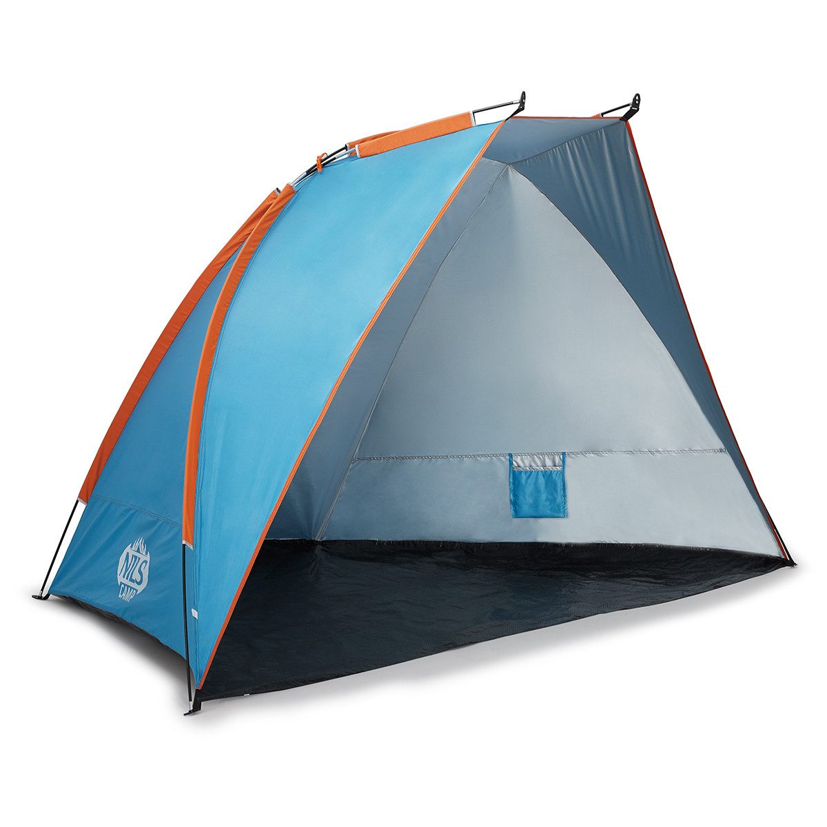 NILS CAMP Strandmuschel Strandzelt blau 260x120x120cm, günstig online kaufen