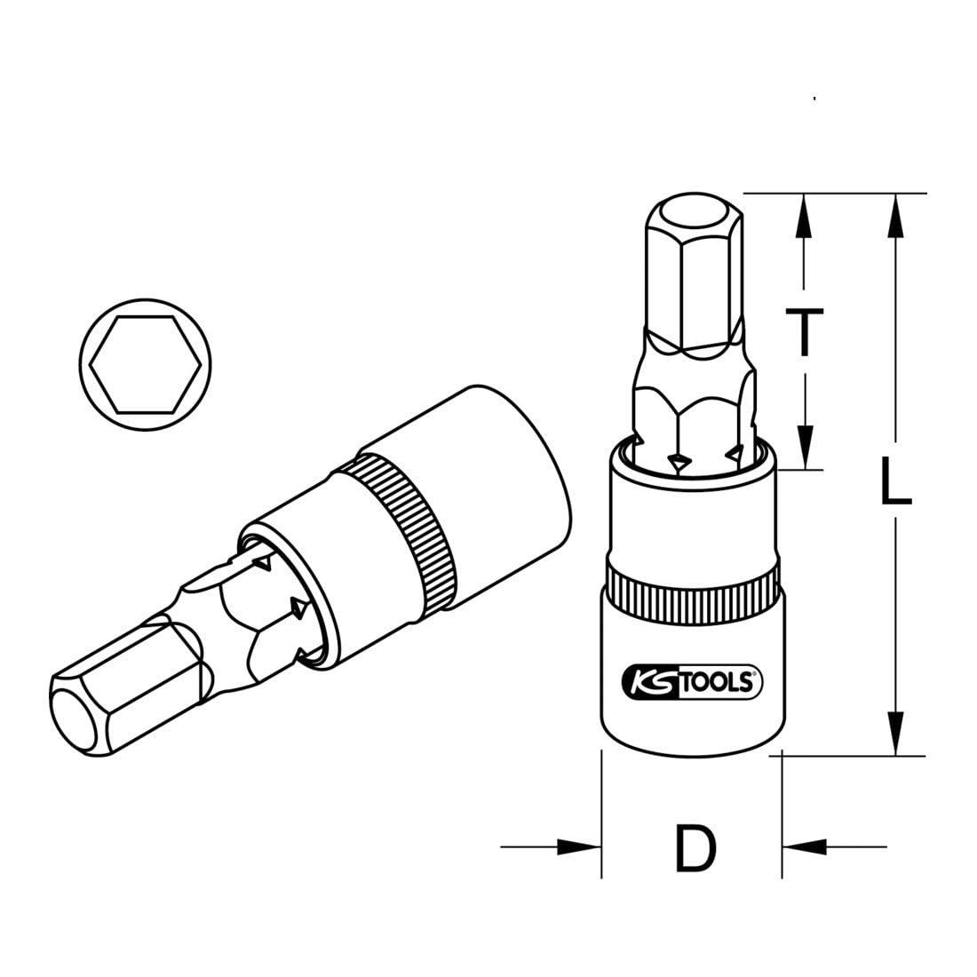 KS Tools Steckschlüssel KS Tools 3/8" Bit-Stecknuss Innensechskant, 10mm