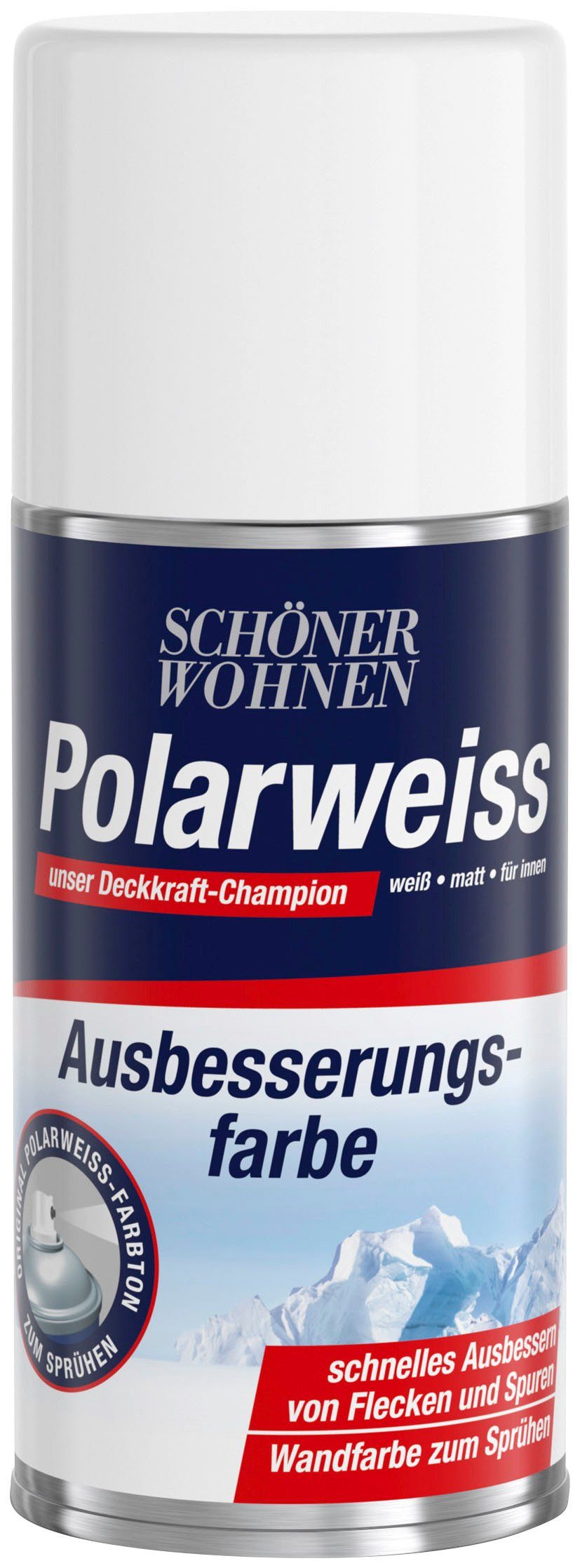 SCHÖNER WOHNEN FARBE Sprühfarbe Polarweiss-Spray, 150 ml, weiß,  Ausbesserungsspray | Farbroller