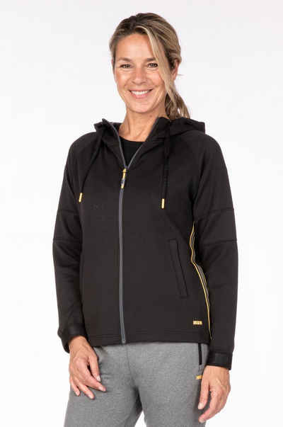 DEPROC Active Kapuzensweatjacke SWEAT GILFORD II WOMEN Sweatjacke mit Kapuze und seitlicher Kontrastnaht