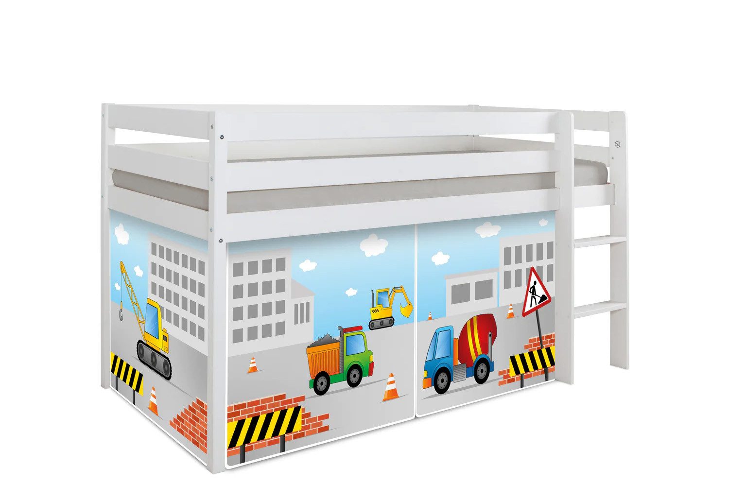 Ticaa Hochbett Hochbett Malte 90x200 inkl. Rollrost