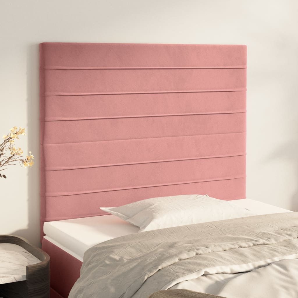 vidaXL Bett, Kopfteile 2 Stk. Rosa 80x5x78/88 cm Samt günstig online kaufen