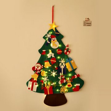 Salcar LED-Lichterkette Lichterkette LED Kupferdraht 1m Filz Weihnachtsbaum Kinder zum Basteln, DIY Weihnachtsbaum Weihnachtsges für Kinder