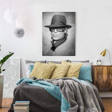 Bilderdepot24 Leinwandbild Kunstkopie Udo Lindenberg schwarz weiss Bild auf Leinwand Groß XXL, Bild auf Leinwand; Leinwanddruck in vielen Größen