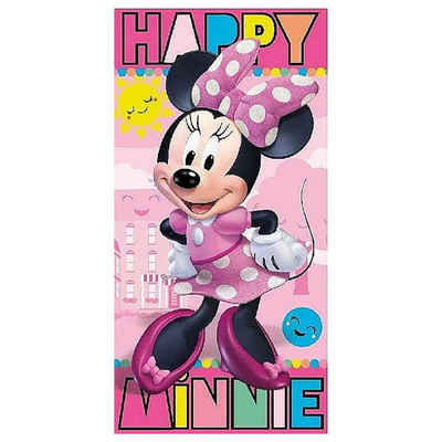 Disney Minnie Mouse Badetuch Minnie Maus, Mikrofaser, Mädchen Badehandtuch 70 x 140 cm schnelltrocknend
