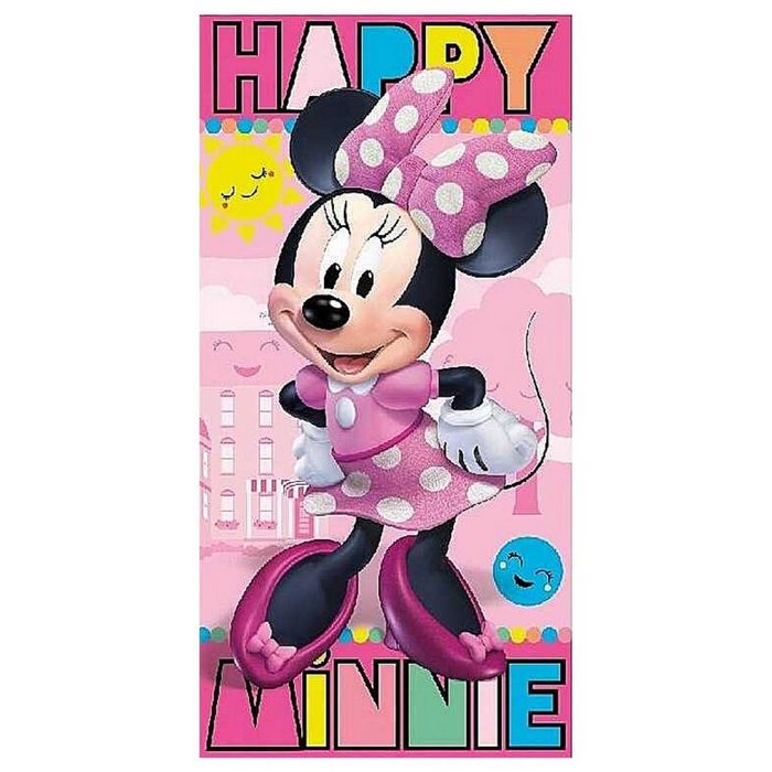 Disney Minnie Mouse Badetuch Minnie Maus Mikrofaser Mädchen Badehandtuch 70 x 140 cm schnelltrocknend