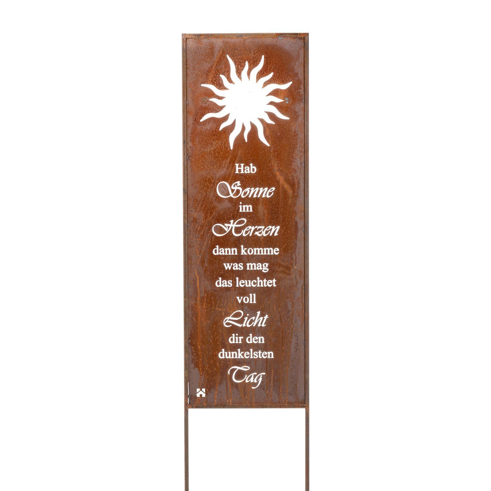 HOME DELUXE Gartenfigur ROST Gartenschild, Gartendeko Edelrost – mit Spruch für Garten, Outdoor-Dekoration