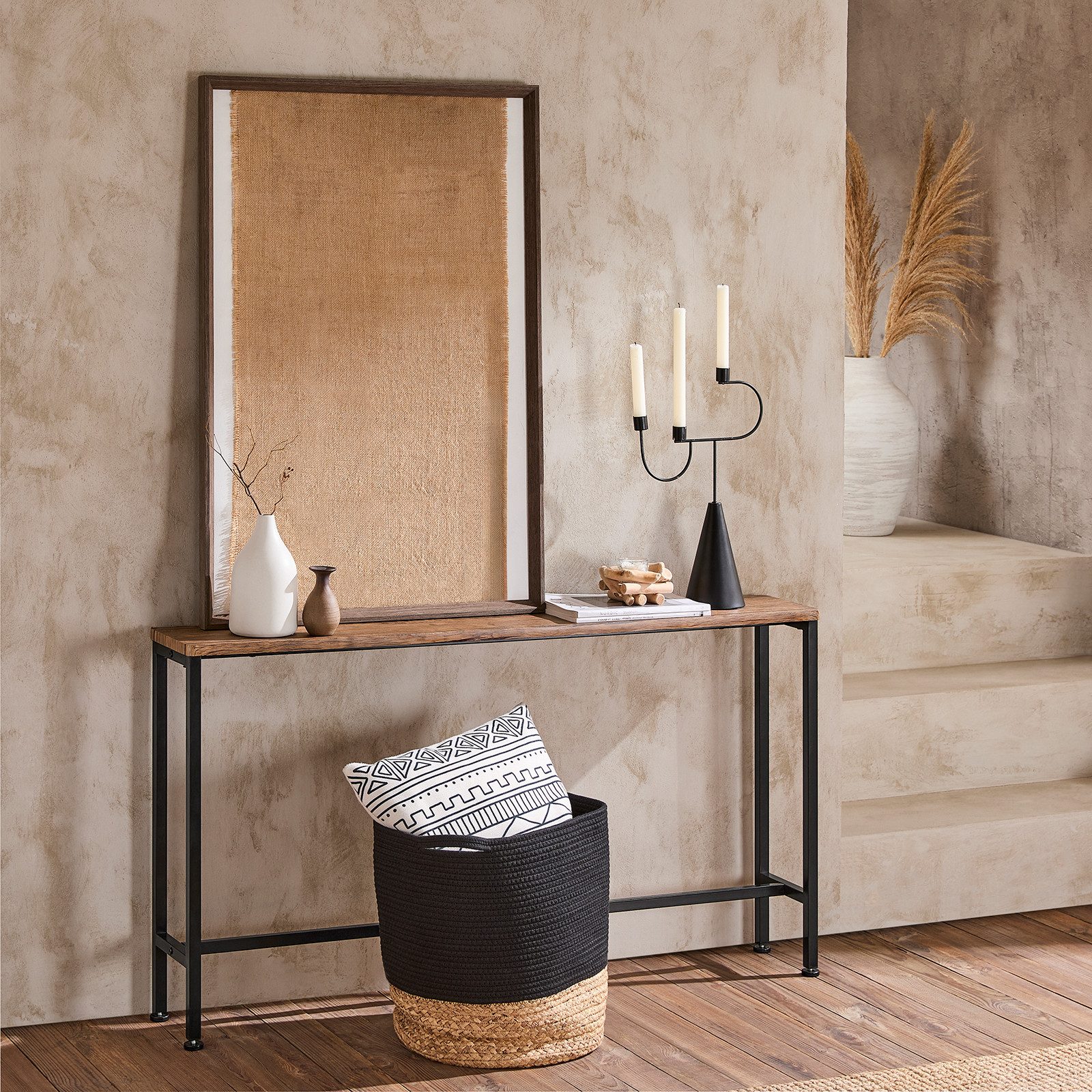 SoBuy Konsolentisch FSB19, Konsolentisch schmal, Sofatisch, Wohnzimmer Flur Büro, Konsolentisch Flurtisch Sideboard Beistelltisch Vintage