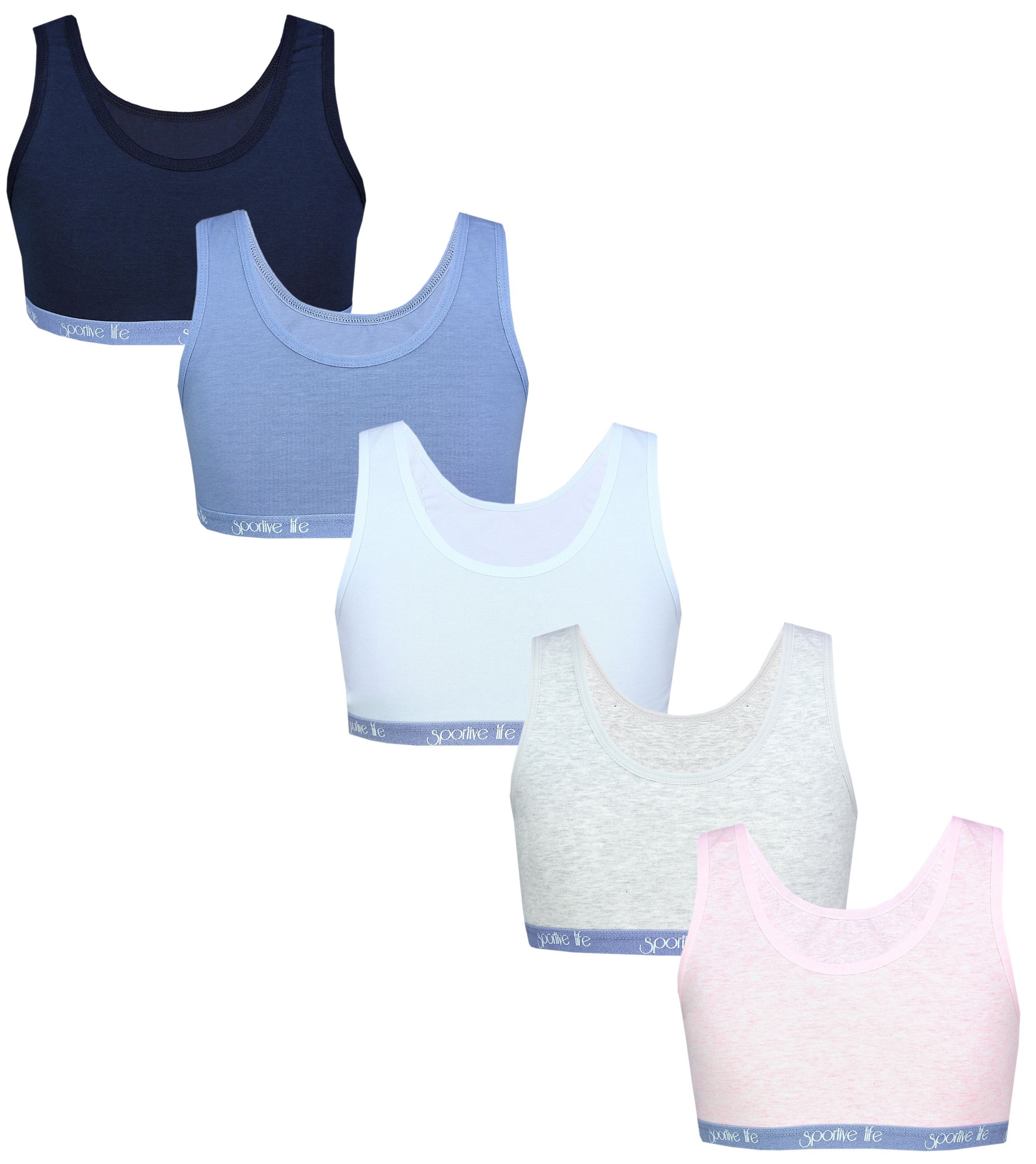 Bustier TupTam Mädchen Bustier mit breiten Trägern 5er Pack