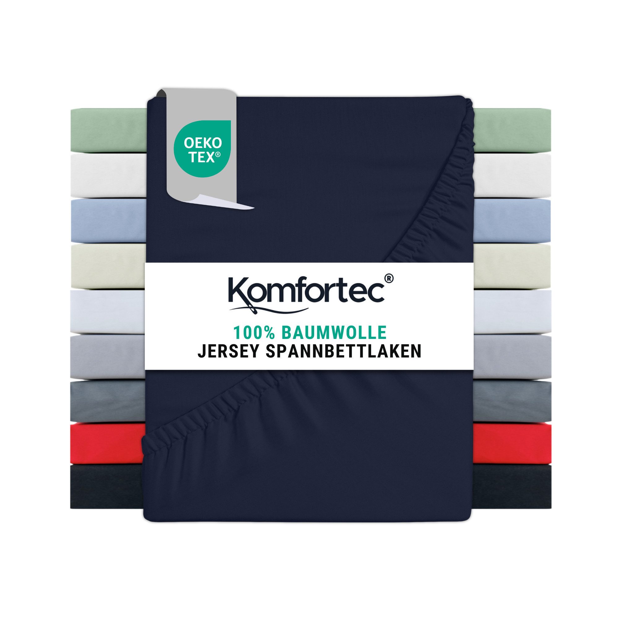 Komfortec Spannbettlaken Jersey Spannbettuch, 90x200, 140x200, günstig online kaufen