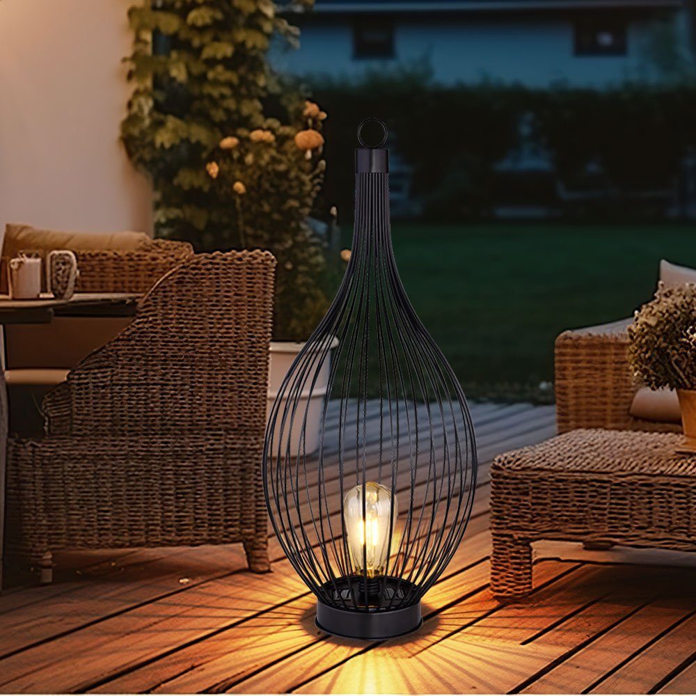 GLOBO LIGHTING LED Solarleuchte, LED-Leuchtmittel fest verbaut, Warmweiß, Solarleuchte Stehlampe Beistellleuchte Außenleuchte