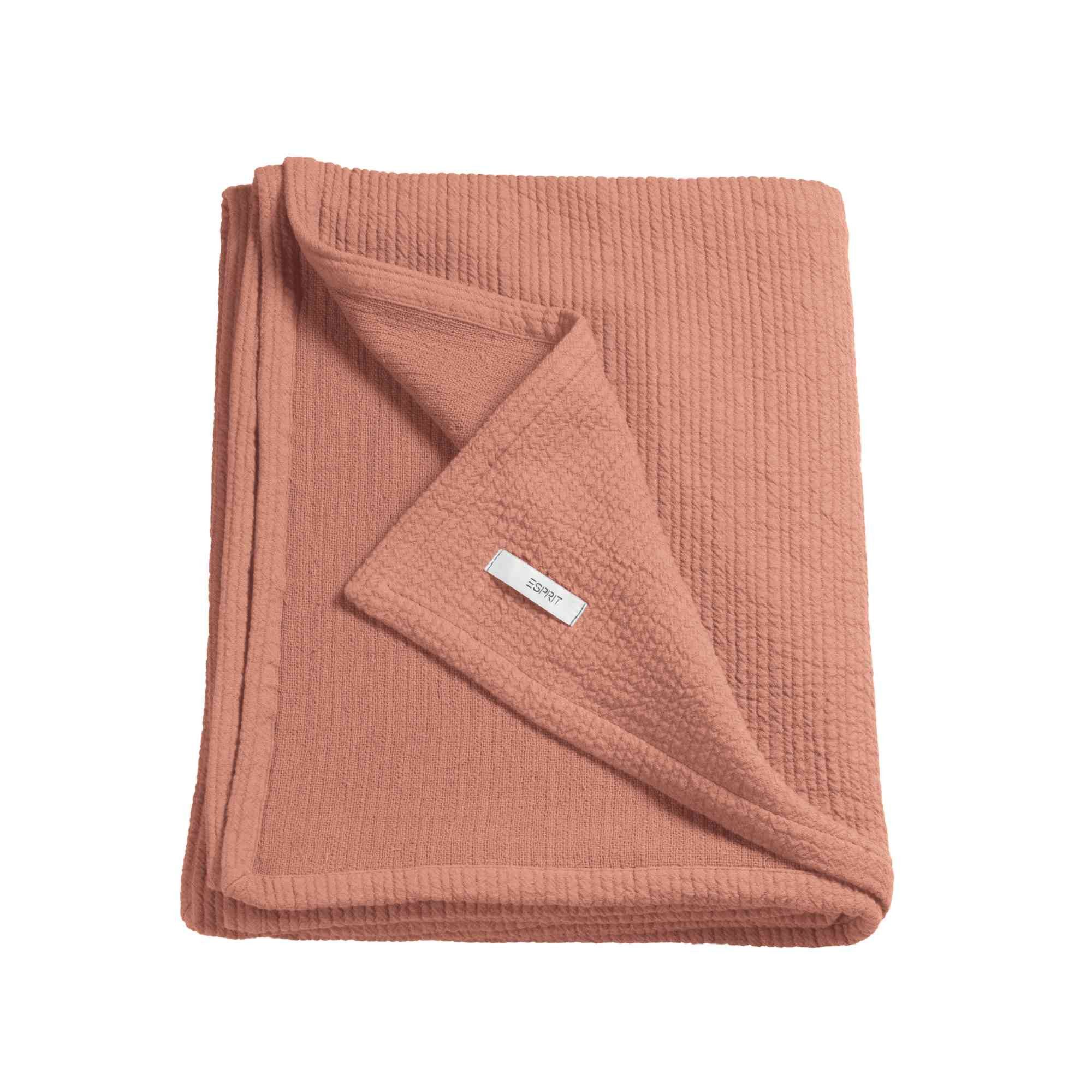 Wohndecke AMBER Tagesdecke, Esprit, 130 x 170 cm in Rostrot